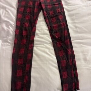 Rag & Bone Red and Black Plaid Jeans